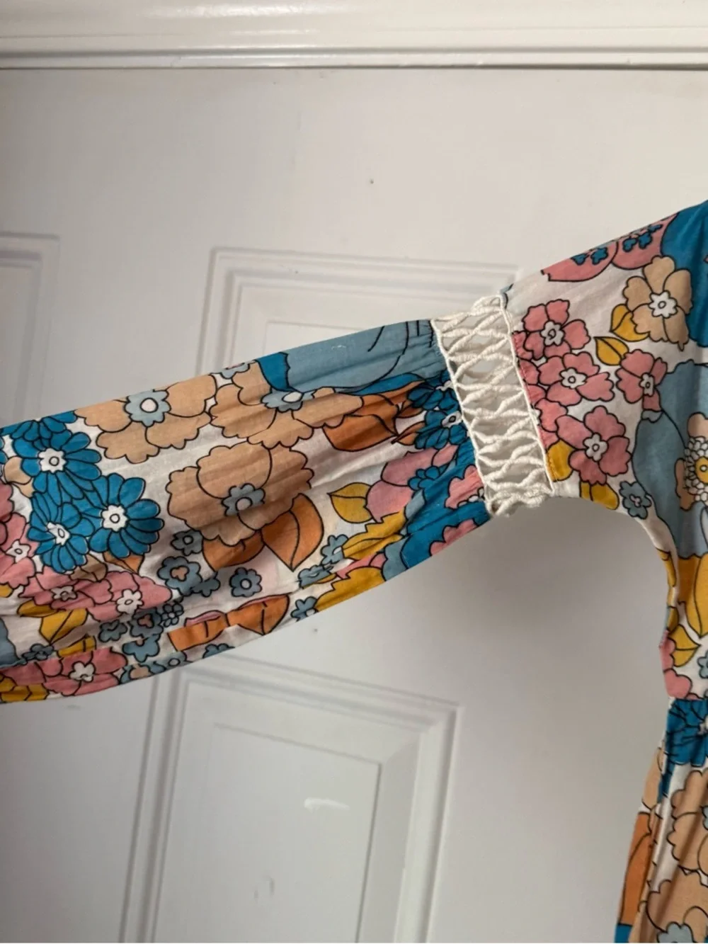 DODO BAR OR girl’s boho 8-10 year multicolor cotton floral lace midi‎ dress